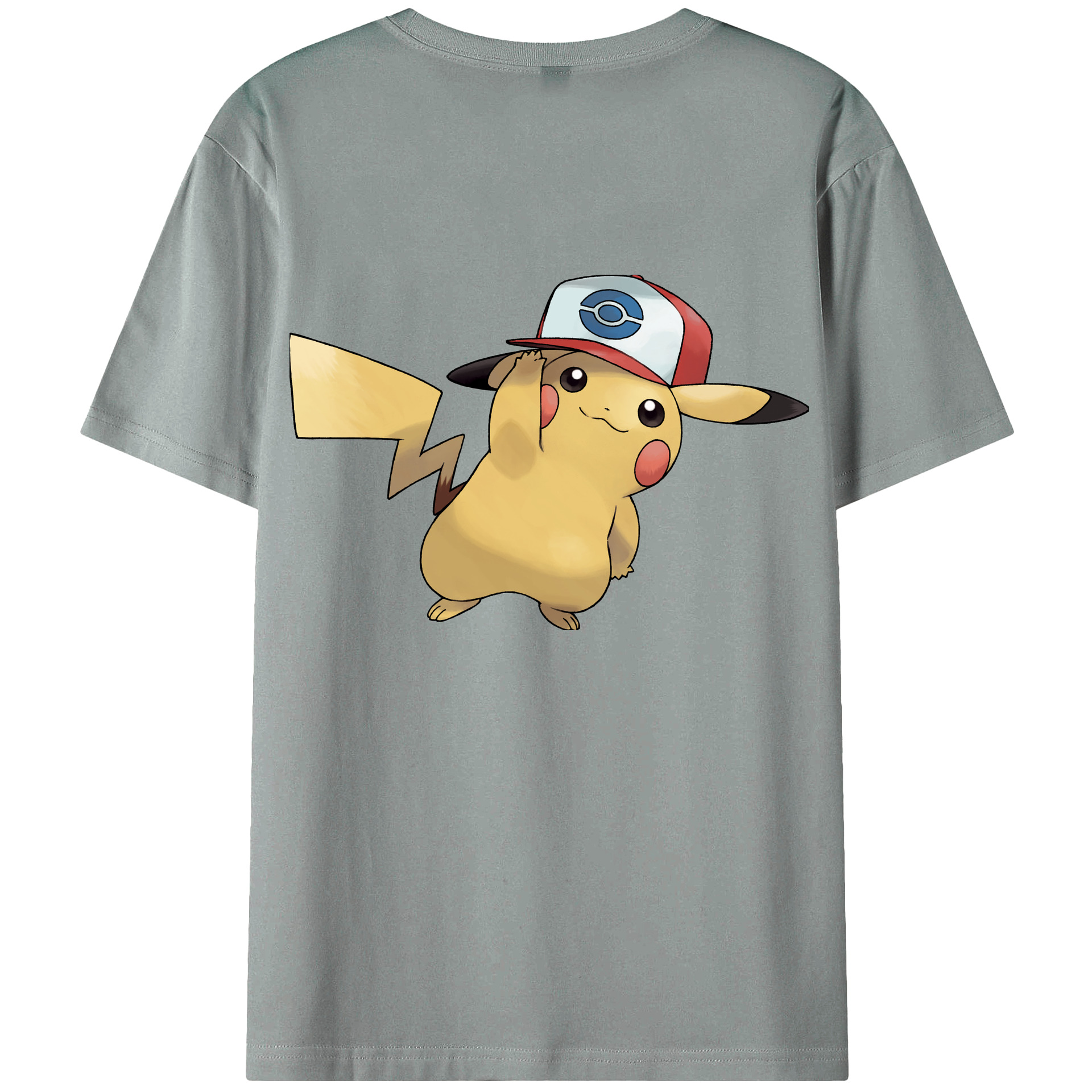 （画像用） ポケットモンスター Pokémon 綿100％ メンズ半袖Tシャツ（バックプリント） 通気性